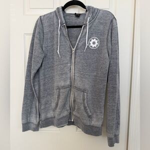 Club Pilates Gray Zip-Up Hoodie with Logo
